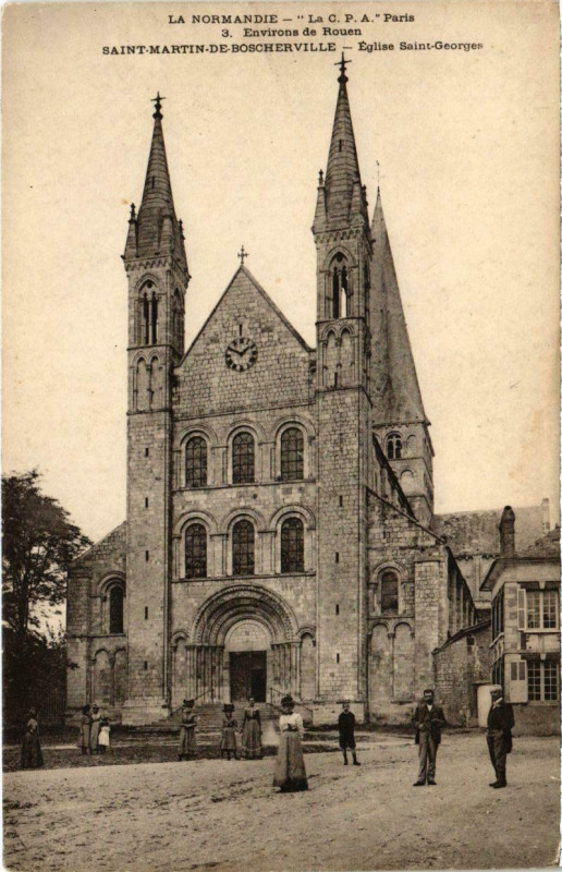 Carte postale ancienne Saint-Martin-de-Boscherville - Eglise St.georges à Saint-Martin-de-Boscherville
