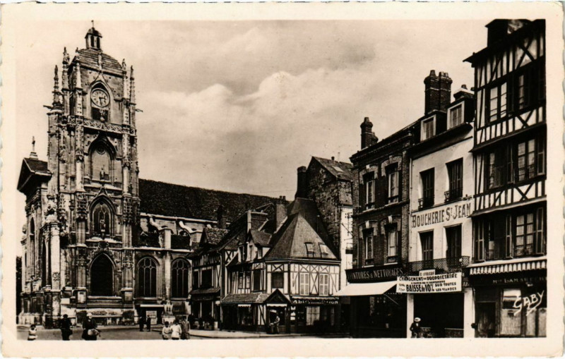 Carte postale ancienne Elbeuf - Vieilles maisons rue Guynemer à Elbeuf