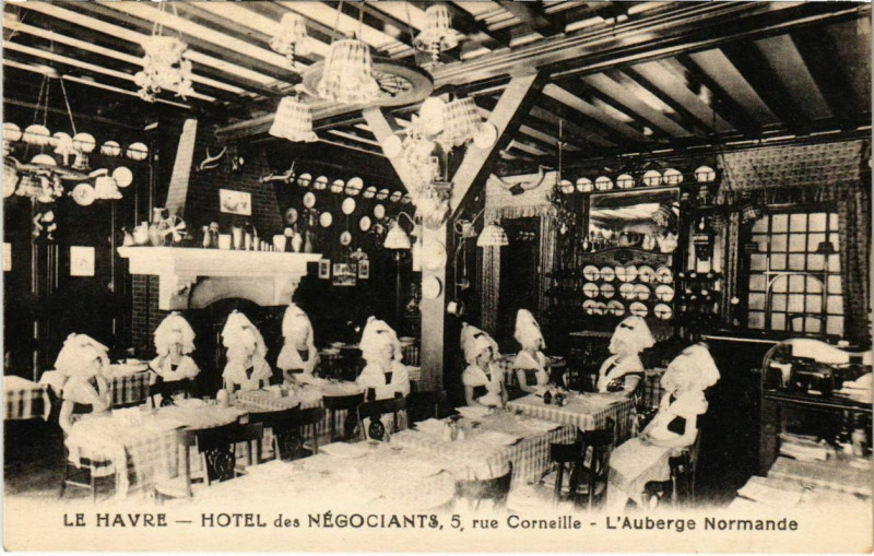 Carte postale ancienne Le Havre - Hotel des Negociants - L'Auberge Normande au Havre