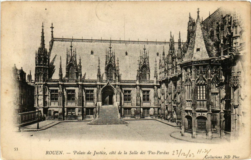 Carte postale ancienne Rouen Palais de Justice à Rouen