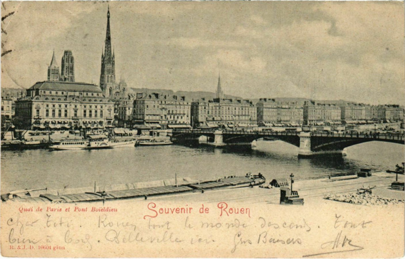 Carte postale ancienne Souvenir de Rouen à Rouen