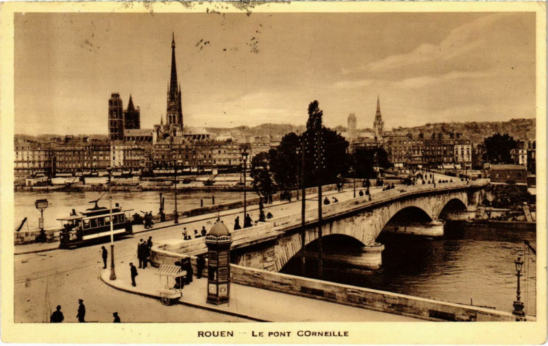 Carte postale ancienne Rouen Le Pont Corneille à Rouen