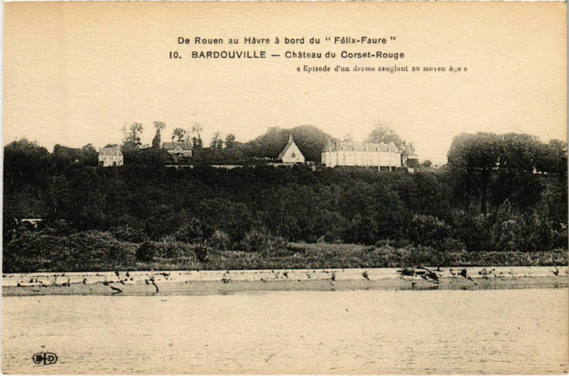 Carte postale ancienne Bardouville Chateau du Corset-Rouge à Bardouville