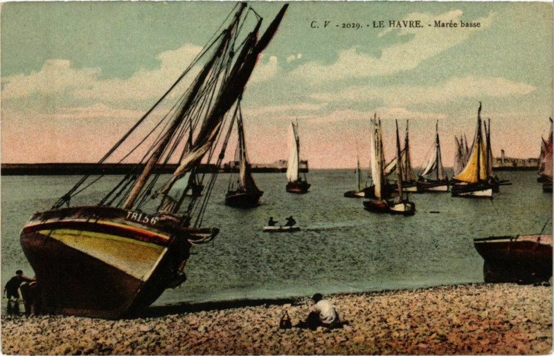 Carte postale ancienne Le Havre Marée basse au Havre