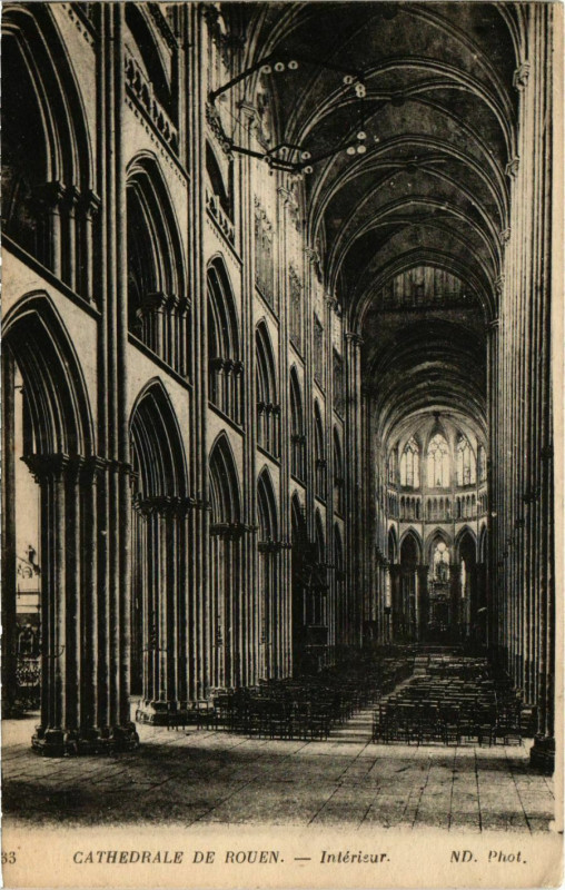Carte postale ancienne Cathédrale de Rouen Intérieur à Rouen