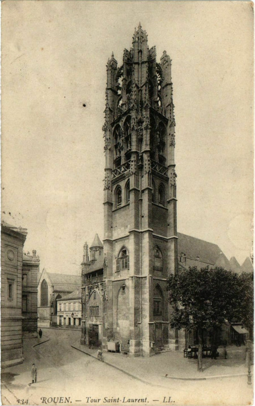 Carte postale ancienne Rouen Tour St. Laurent à Rouen