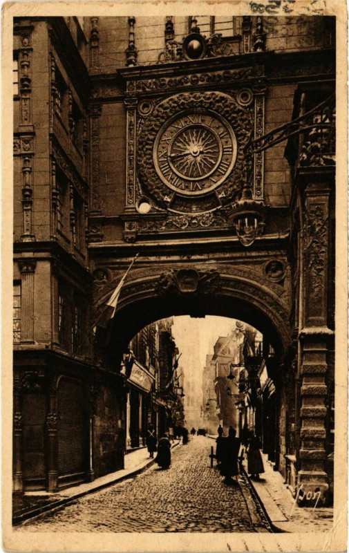 Carte postale ancienne Rouen la grosse horloge à Rouen