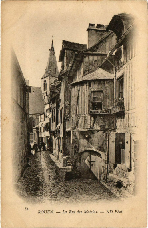 Carte postale ancienne Rouen Le Rue des Matelas à Rouen