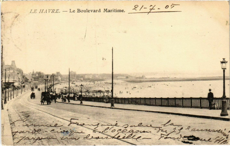 Carte postale ancienne Le Havre Boulevard Maritime au Havre