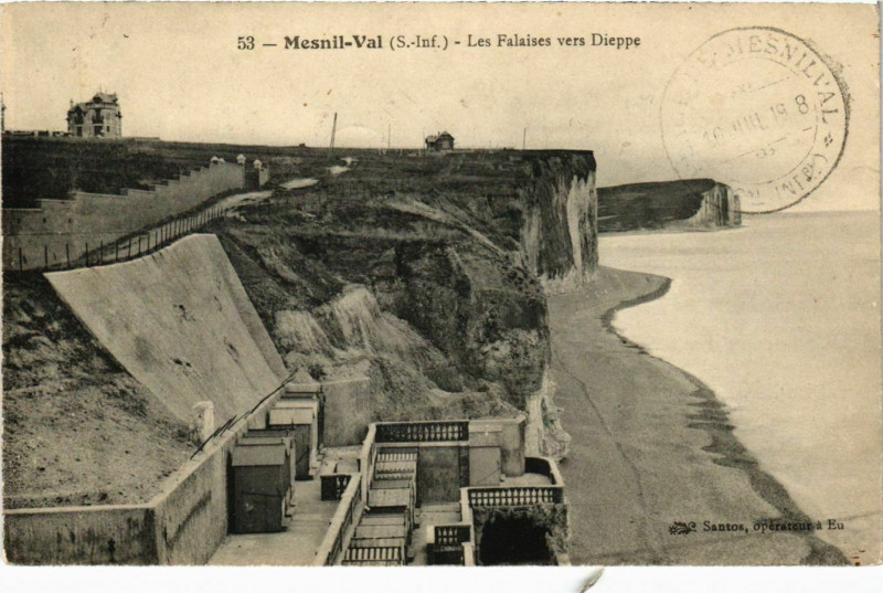 Carte postale ancienne Mesnil Val Les Falaises vers Dieppe à Dieppe