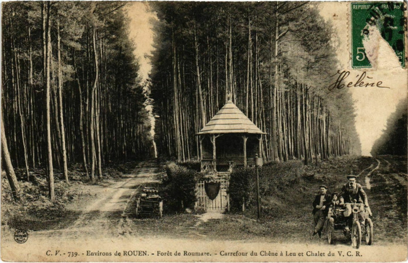 Carte postale ancienne Rouen Fortét de Roumare à Rouen