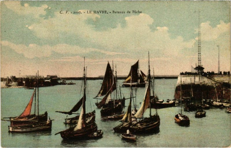Carte postale ancienne Le Havre Bateaux de Péche au Havre