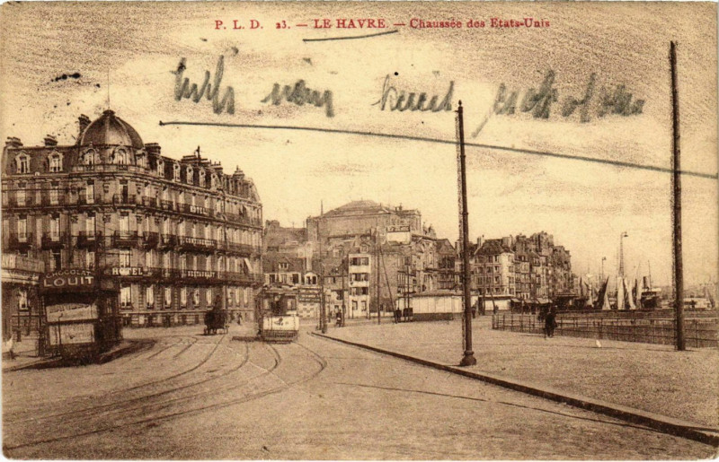 Carte postale ancienne Le Havre Chaussée des Etats-Unis au Havre