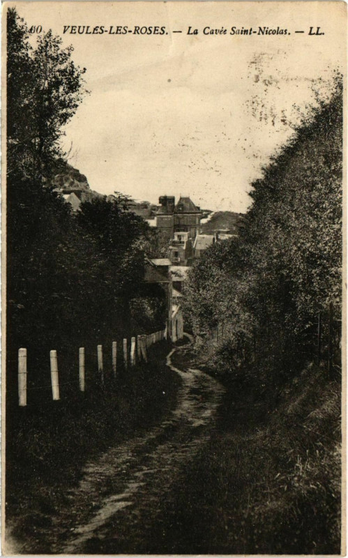 Carte postale ancienne Veulés les Roses La cavée St. Nicolas à Eu
