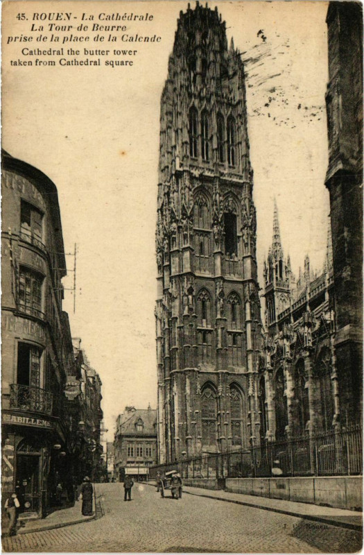 Carte postale ancienne Rouen La Cathédrale La Tour de Beurre à Rouen