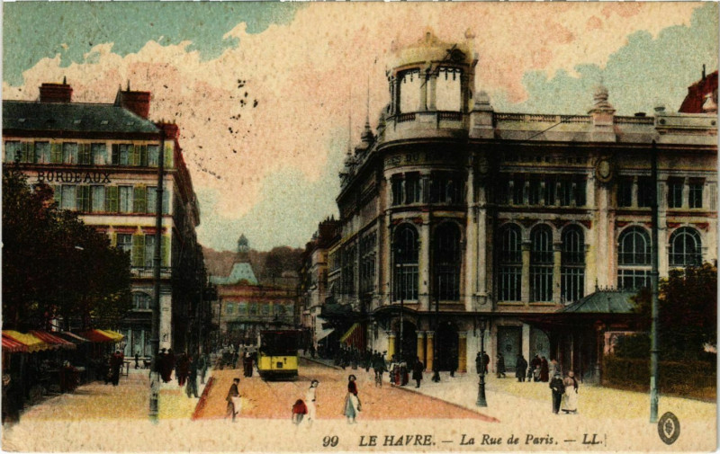 Carte postale ancienne Le Havre La Rue de Paris au Havre