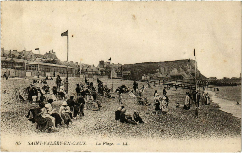 Carte postale ancienne St. Valéry en Caux La Plage à Ry