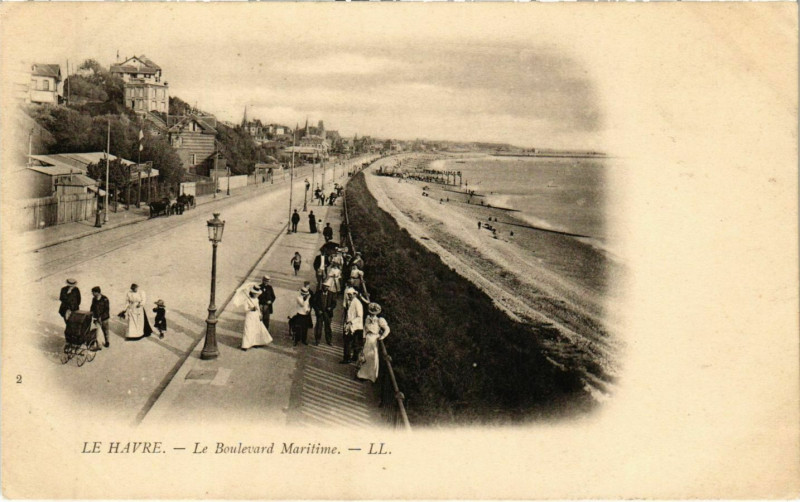 Carte postale ancienne Le Havre Boulevard Maritime au Havre