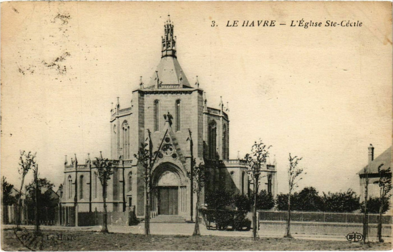 Carte postale ancienne Le Havre L'Eglise St. Cécile au Havre