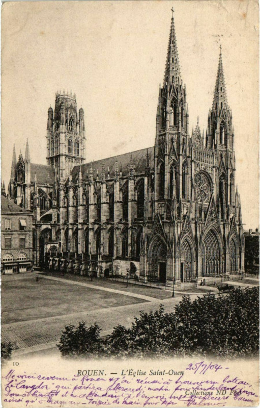 Carte postale ancienne Rouen L'Eglise St. Ouen à Rouen