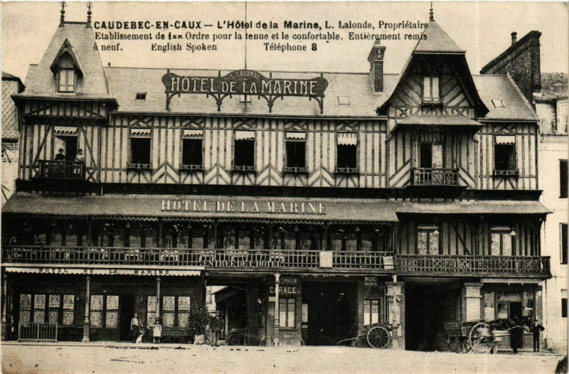 Carte postale ancienne Caudebec-en-Caux Hotel de la Marine
