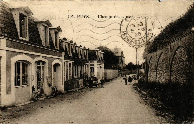 Carte postale ancienne Puys Chemin de la mer