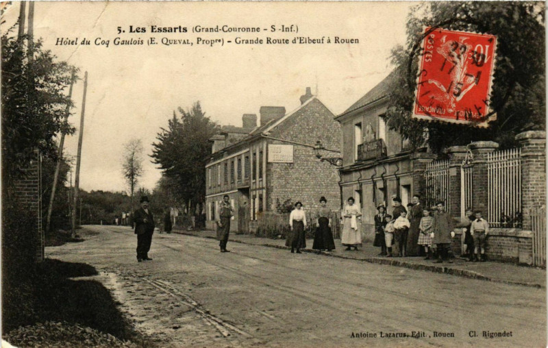 Carte postale ancienne Les Essarts Hotel du Coq Gautois Grande Route