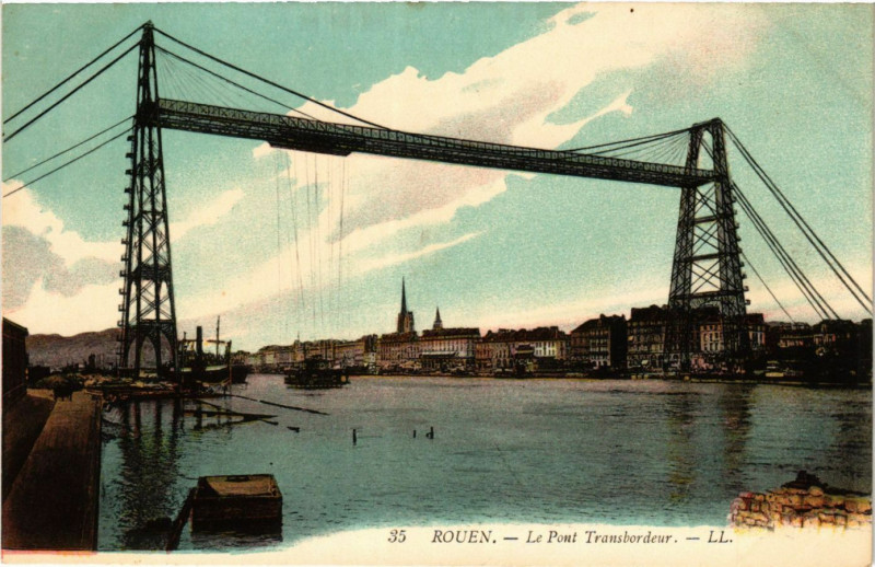 Carte postale ancienne Rouen Le Pont Transbordeur à Rouen