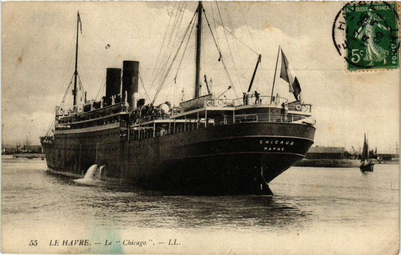 Carte postale ancienne Le Havre Le â€žChicagoâ€� au Havre