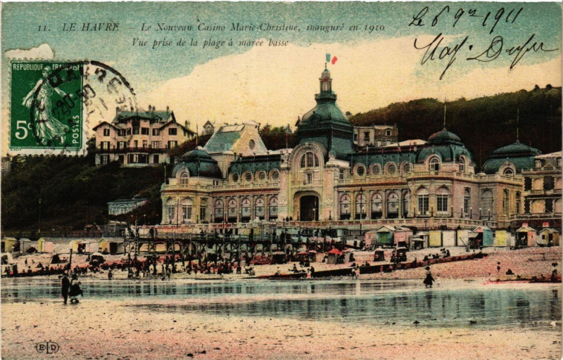Carte postale ancienne Le Havre Le Nouveau Casino Marie Christine au Havre