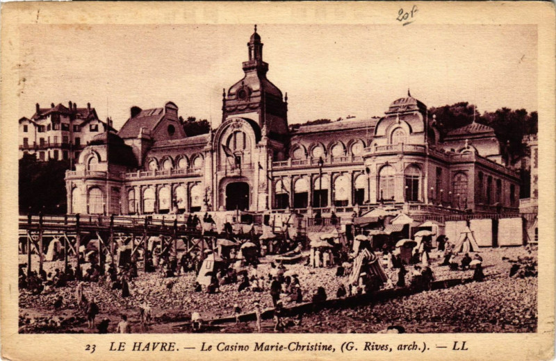 Carte postale ancienne Le Havre Le Casino Marie Christine au Havre