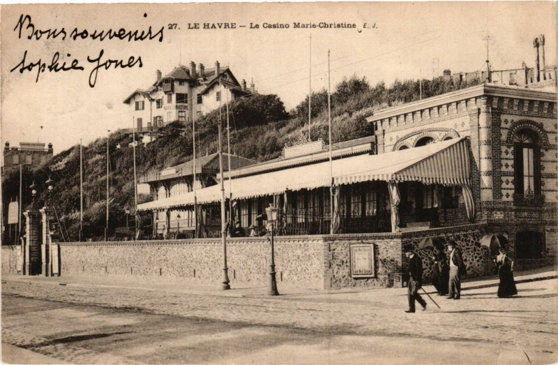 Carte postale ancienne Le Havre Le Casino Marie Christine au Havre