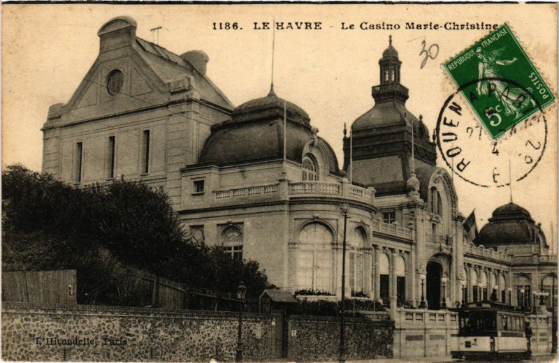 Carte postale ancienne Le Havre Le Casino Marie Christine au Havre