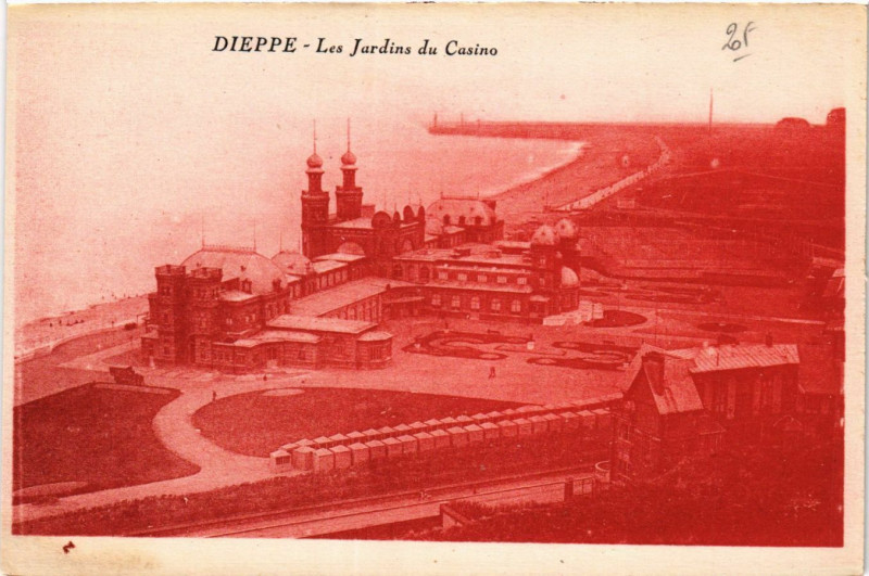 Carte postale ancienne Dieppe Les Jardins du Casino à Dieppe