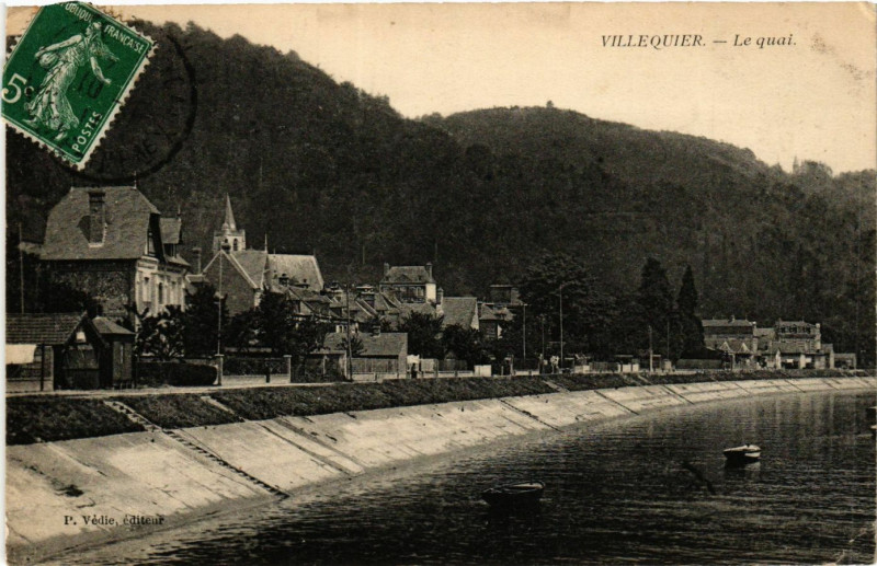Carte postale ancienne Villequier Le quai