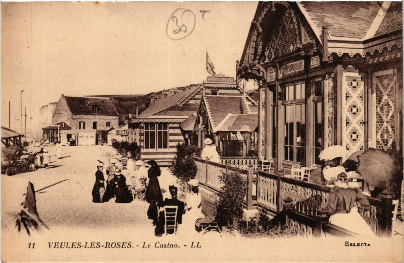 Carte postale ancienne Veules les Roses Le Casino à Eu