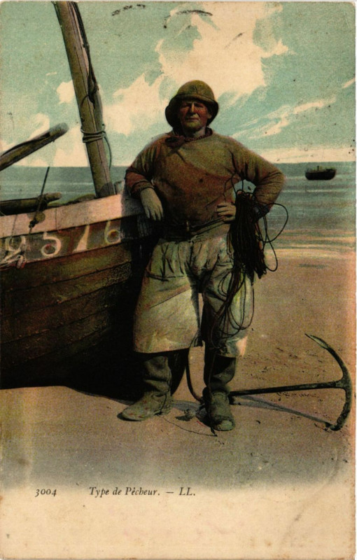 Carte postale ancienne Type de Pecheur à Eu
