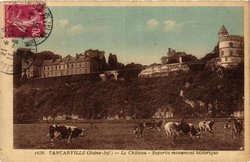 Carte postale ancienne Tancarville Le Chateau-Superbe monument historique à Tancarville