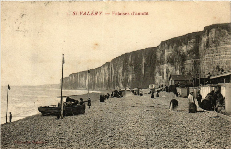 Carte postale ancienne Saint-Valery Falaises d'amont à Ry