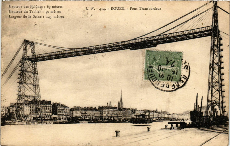Carte postale ancienne Rouen Pont Transbordeur à Rouen