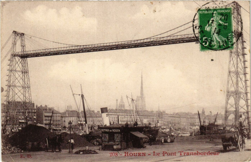 Carte postale ancienne Rouen Le Pont Transbordeur à Rouen