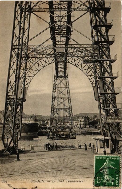 Carte postale ancienne Rouen Le Pont Transbordeur à Rouen