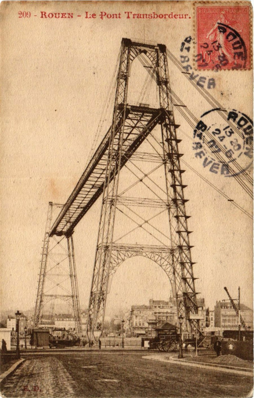 Carte postale ancienne Rouen Le Pont Transbordeur à Rouen