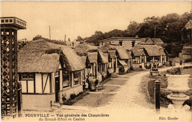 Carte postale ancienne Pourville Vue générale des Chaumieres du Grand Hotel et Casino