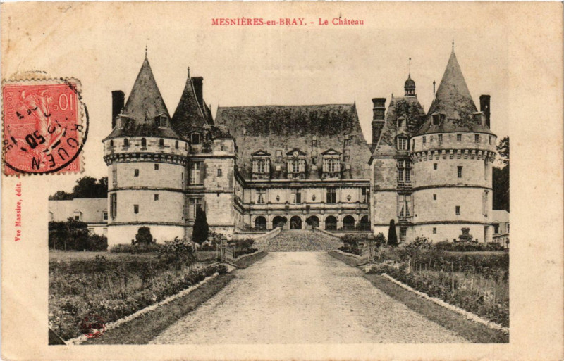 Carte postale ancienne Mesnieres en Bray Le Chateau