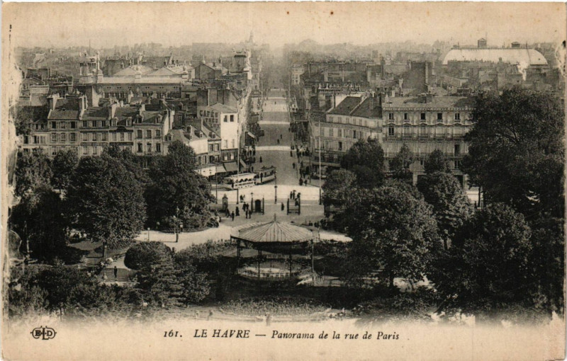 Carte postale ancienne Le Havre Panorama de la rue de Paris au Havre