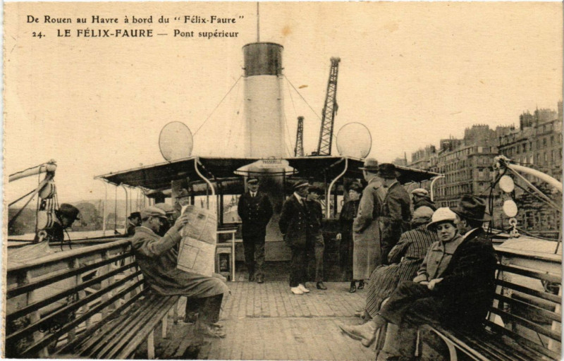 Carte postale ancienne Le Felix Faure Pont superieur à Eu