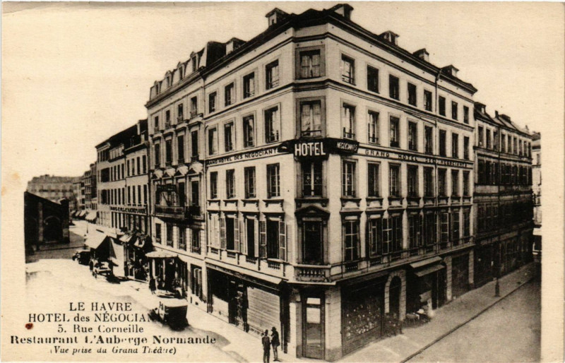 Carte postale ancienne Le Felix Faure Hotel des Negociants-Restaurant l'Aubergne Normande