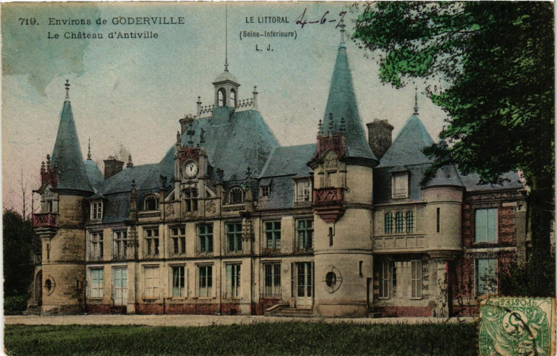Carte postale ancienne Env. De Goderville Le Chateau d'Antiville à Goderville