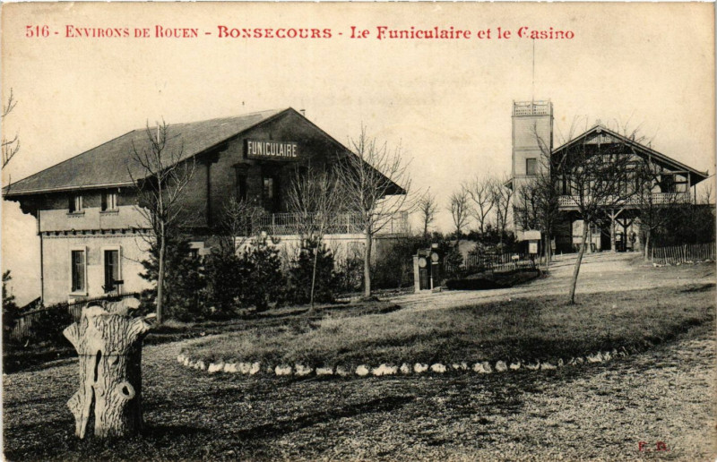 Carte postale ancienne Bon-Secours Le Funiculaire et le Casino
